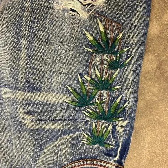 Axara  painted peacock midi denim skirt - Picture 7 of 7